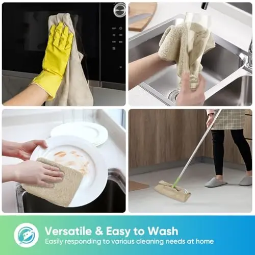 HOMEXCEL Brown Microfiber Cleaning Cloth, 12 Pack Premium Microfiber Towels for Cars, Lint Free, Scratch-Free, Highly Absorbent, Reusable Cleaning Rags for Car, Household, Kitchen, Window, 11.5