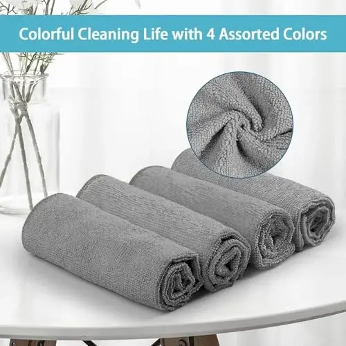 HOMEXCEL kulrang mikrofiber tozalash matosi, 150 dona tozalash latta, tozalash sochiqlari, 11,5