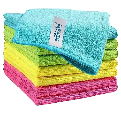 HOMEXCEL Microfiber Tozalash Mato, 8 dona Tozalash Latta, 4 xil rangdagi Tozalash Sochiqlari, 11.5