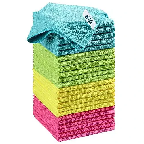 HOMEXCEL Microfiber Cleaning Cloth, 24 Pack Cleaning Rags, Cleaning Towels with 4 Color Assorted, 11.5