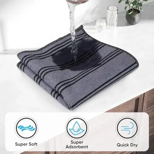 HOMEXCEL Microfiber Cleaning Cloth, Kitchen Towels 12 Pack, Lint Free, Scratch-Free, Highly Absorbent, Reusable Dish Towels for Kitchen and Household - 3