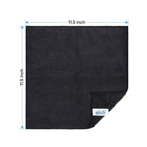 HOMEXCEL Black Microfiber Cleaning Cloth, 12 Pack Premium Microfiber Towels for Cars, Lint Free, Scratch-Free, Highly Absorbent, Reusable Cleaning Rags for Car, Household, Kitchen, Window, 11.5