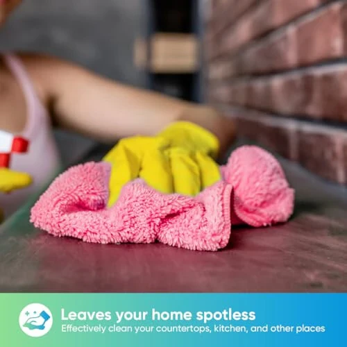 HOMEXCEL Микрофибровые салфетки для чистки, 12 шт., розовые, премиум-качества, для автомобилей, без ворса, не царапают, высокоабсорбирующие, многоразовые тряпки для автомобиля, дома, кухни, 11,5