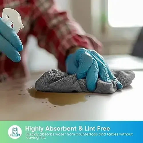 HOMEXCEL Микрофибровые салфетки для уборки, 24 шт., для кухни, без ворса, не царапают, хорошо впитывают, многоразовые тряпки для дома, окон и стекла, автомобилей, 11,5 X11,5 дюймов, серые - 2