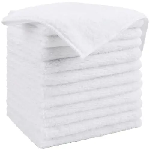 HOMEXCEL Oq Mikrofiber Tozalash Mato, 12 dona Premium Mikrofiber Sochiqlar Avtomobillar uchun, tuklarsiz, chizishsiz, yuqori absorbent, qayta ishlatiladigan tozalash latta Avtomobil, Uy xo'jaligi, Oshxona, Oyna, 11.5
