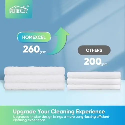 HOMEXCEL Oq Mikrofiber Tozalash Mato, 12 dona Premium Mikrofiber Sochiqlar Avtomobillar uchun, tuklarsiz, chizishsiz, yuqori absorbent, qayta ishlatiladigan tozalash latta Avtomobil, Uy xo'jaligi, Oshxona, Oyna, 11.5