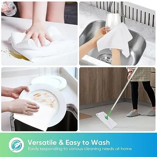 HOMEXCEL Oq Mikrofiber Tozalash Mato, 12 dona Premium Mikrofiber Sochiqlar Avtomobillar uchun, tuklarsiz, chizishsiz, yuqori absorbent, qayta ishlatiladigan tozalash latta Avtomobil, Uy xo'jaligi, Oshxona, Oyna, 11.5