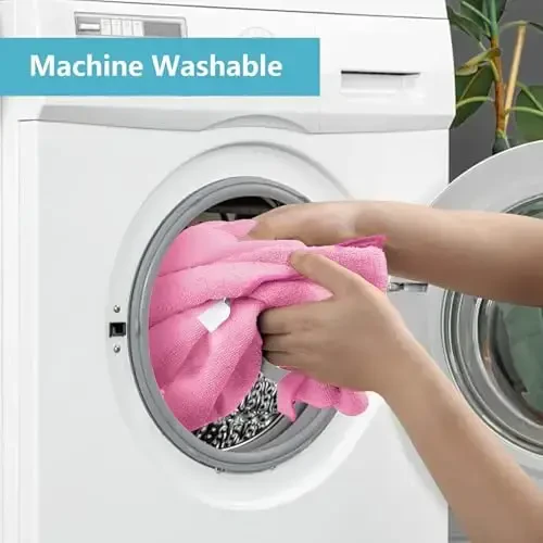 HOMEXCEL Pink Microfiber Tozalash Mato, 50 Pachka Oshxona uchun Tozalash Sochiqlari, Tuklarsiz, Tirnash Xususiyatisiz, Yuqori Darajada Singdiruvchi va Uy, Oyna va Shisha, Mashinalar uchun Qayta Foydalanish Mumkin Tozalash Latta, 11.5 X11.5 dyuym - 4