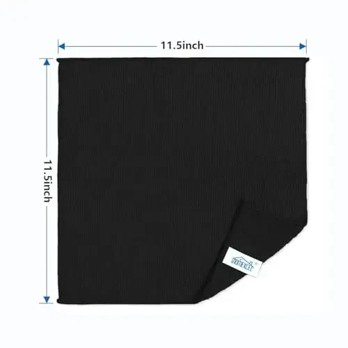 HOMEXCEL Qora Mikrofiber Tozalash Mato, Oshxona uchun 8 Paketli Tozalash Sochigi, Tuklarsiz, Chizilmaydigan, Juda Ko'p So'ruvchi va Uy, Oyna va Shisha, Mashinalar uchun Qayta Ishlatiladigan Tozalash Latta, 11.5 X11.5 dyuym - 7