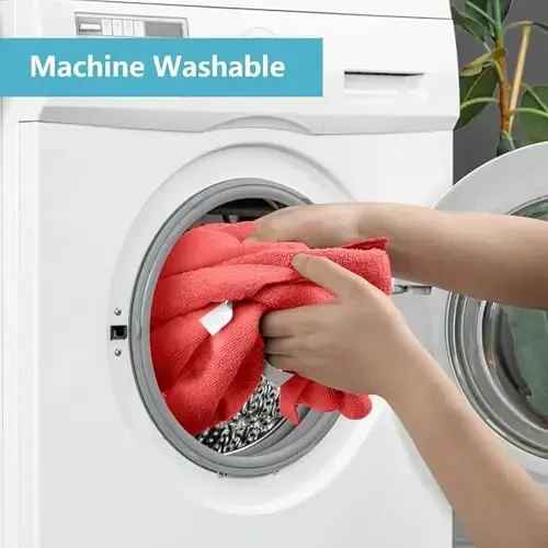 HOMEXCEL Red Microfiber Cleaning Cloth, 100 Pack Cleaning Towels for Kitchen, Lint Free, Scratch-Free, Highly Absorbent, and Reusable Cleaning Rags for House, Window and Glass, Cars, 11.5 X11.5 inch - 4