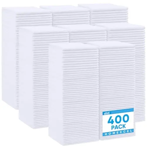 HOMEXCEL White Microfiber Cleaning Cloth 400 Pack, Microfiber Towel for Cars, Lint Free, Scratch-Free, Highly Absorbent, and Cleaning Rags for House, Window and Glass, Cars, TV Screen 11.5 X11.5 inch - 1