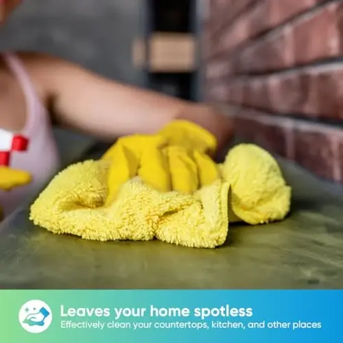 HOMEXCEL Yellow Microfiber Cleaning Cloth, 24 Pack Premium Microfiber Towels for Cars, Lint Free, Highly Absorbent, Reusable Cleaning Rags for Car, Household, Kitchen, Window, 11.5