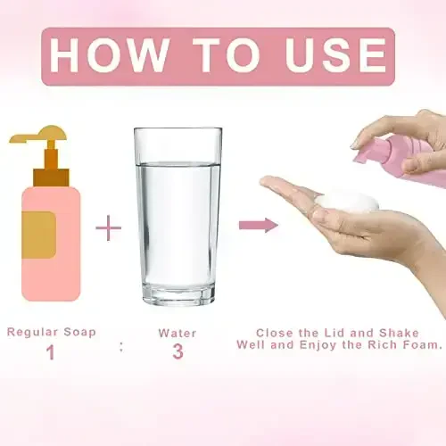 homicozy 40 Pcs Lash Shampoo Bottle Brushes Set, 10 Pcs Lash Shampoo Brushes, 10 Pcs Lash Brushes Tubes, 10 Pcs Eyelash Shampoo Dispensers, 10 Pcs Lash Aftercare Bag for Clients, Women,Girls (Pink) - 4