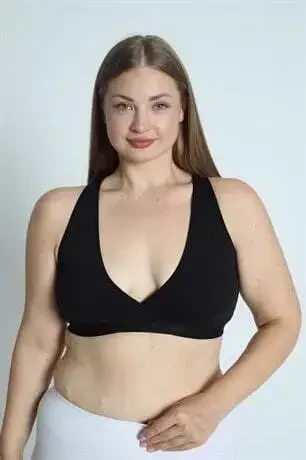 Homilador emizish uchun push-up brassiyeri sportchi qora yarim soyka - 4