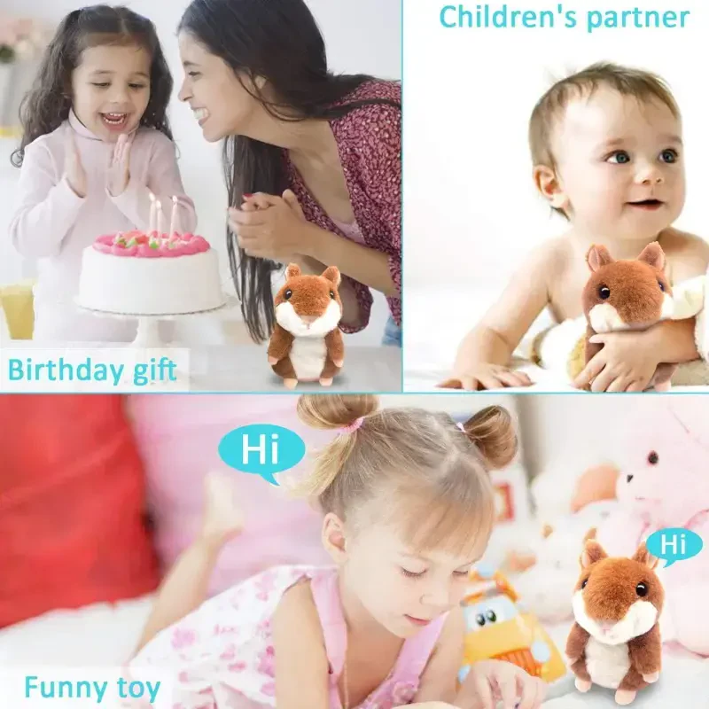 Homily Talking Hamster, Electronic Plush Toy for Kids, Repeats What You Say, Great Gift - HOMILY