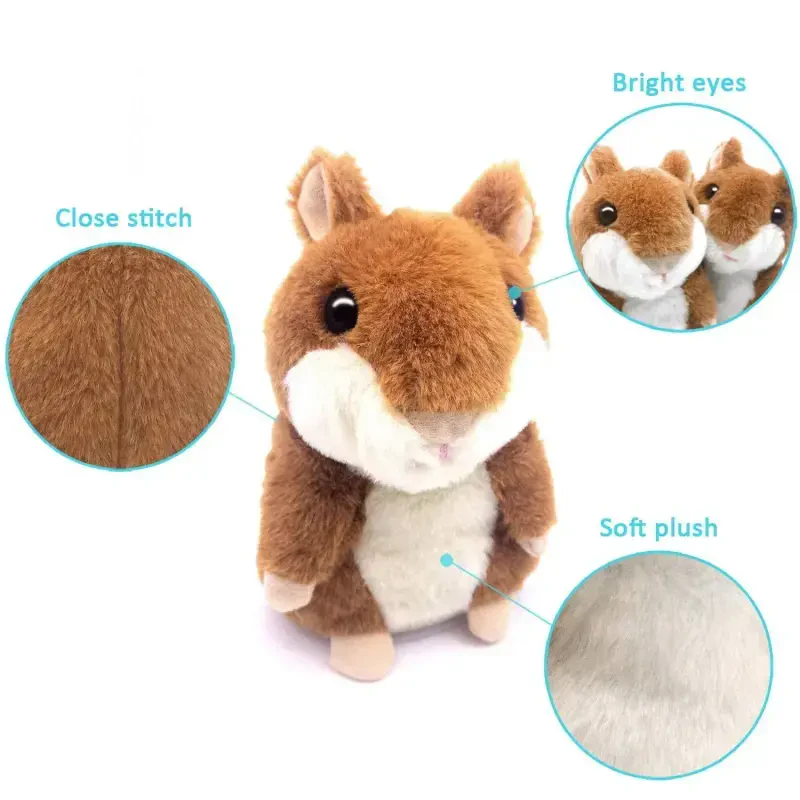 Homily Talking Hamster, Electronic Plush Toy for Kids, Repeats What You Say, Great Gift - 4