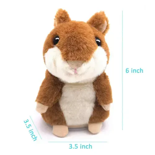Homily Talking Hamster, Electronic Plush Toy for Kids, Repeats What You Say, Great Gift - 5