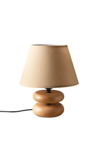 Homing Moji Natural Ahşap Tasarım Abajur / Kumaş - 1