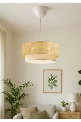 Homing Wicker Bohemian Pendant Home Office Living Room Bedroom-Wicker Bohemian pendant - 1