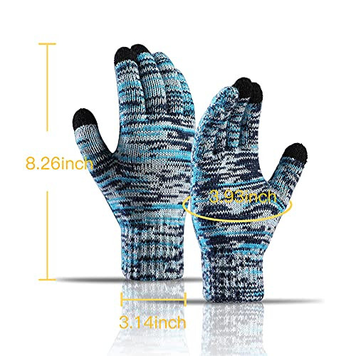 Honesserry Winter Warm Beanie Hat Scarf and Touchscreen Gloves Set for Womens Skull Caps Neck Scarves with Fleece Lined - 3