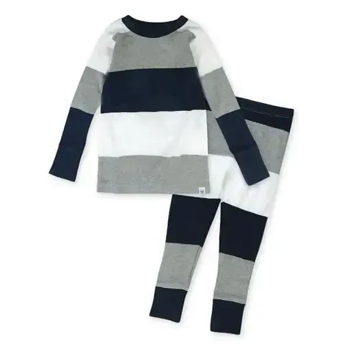 HonestBaby 2 qismli pajama uyqu kiyimlari Pjs 100% organik paxta chaqaloq, yosh bola, bolalar, o'g'il bola uchun - 1