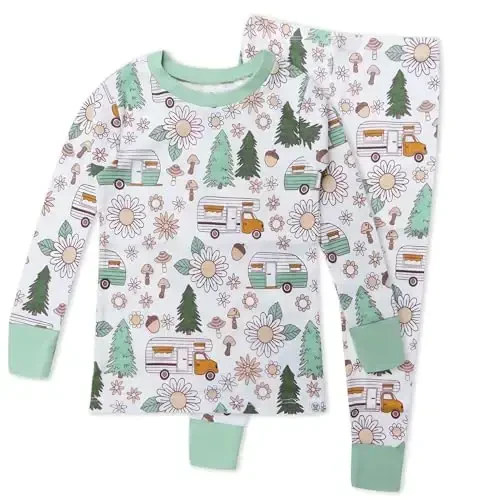 HonestBaby 2 qismli pajama uyqu kiyimlari Pjs 100% organik paxta chaqaloq, yosh bola, bolalar, o'g'il bola uchun 