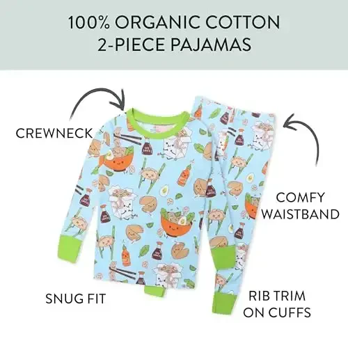 HonestBaby 2 qismli pijamalar Uyqu uchun kiyimlar Pjs 100% Organik Paxta Chaqaloq, Go'dak, Bolalar, O'g'il bola uchun - HONESTBABY (1)