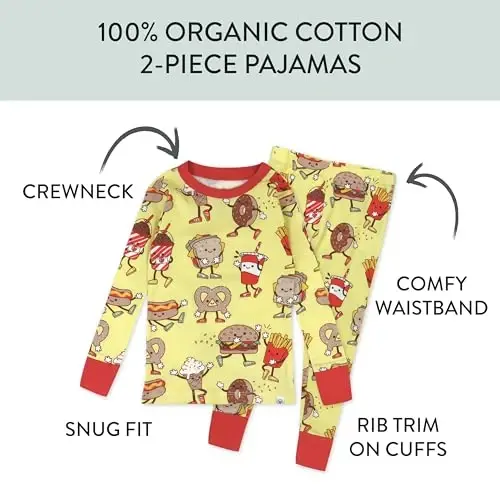 HonestBaby 2 qismli pijamalar Uyqu uchun kiyimlar Pjs 100% Organik paxta Chaqaloq, yosh bola, bolalar, o'g'il bola uchun - HONESTBABY (1)
