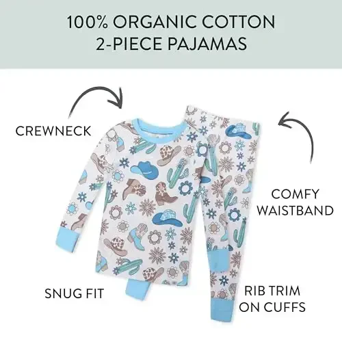 HonestBaby 2 qismli pijamalar Uyqu uchun kiyimlar Pjs 100% organik paxta Chaqaloqlar, yosh bolalar, bolalar, o'g'il bolalar uchun - HONESTBABY (1)