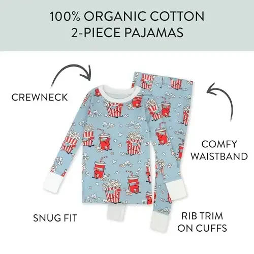 HonestBaby 2-Piece Pajamas Sleepwear Pjs 100% Organic Cotton for Baby, Toddler, Kids, Boy - HONESTBABY (1)
