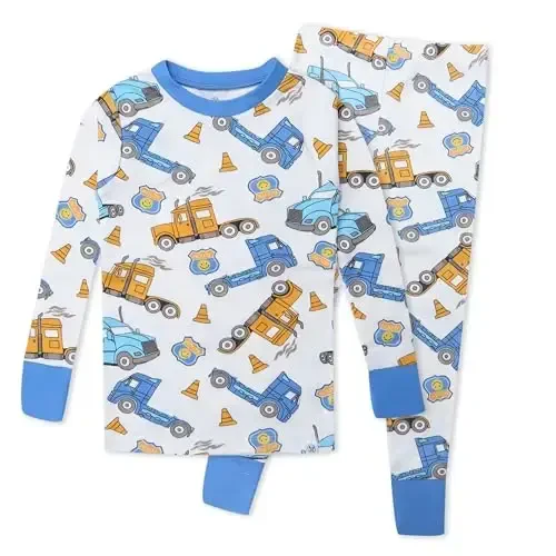 HonestBaby baby-boys 2-piece Pajamas Sleepwear Pjs 100% Organic Cotton for Baby, Toddler, Kids, Boy 