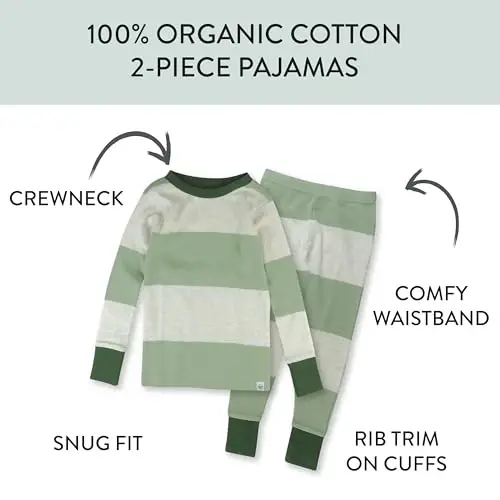 HonestBaby baby-boys 2-piece Pajamas Sleepwear Pjs 100% Organic Cotton for Baby, Toddler, Kids, Boy - HONESTBABY (1)