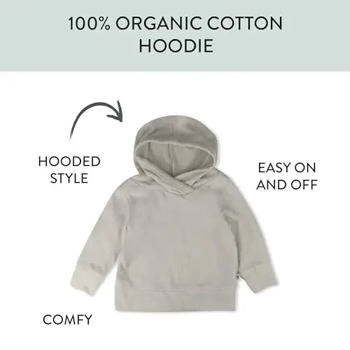 HonestBaby Baby Comfy Crew Sweatshirt With Pockets 100% Organic Cotton for Toddler, Baby Boys, Girls - 3