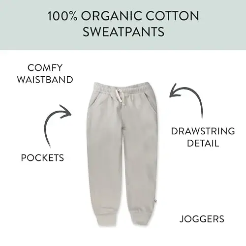 HonestBaby Baby Comfy Crew Sweatshirt With Pockets 100% Organic Cotton for Toddler, Baby Boys, Girls - 3