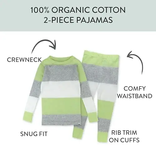HonestBaby Boys Organic Cotton 2-Piece Snug Fit Pajama Set - HonestBaby (1)