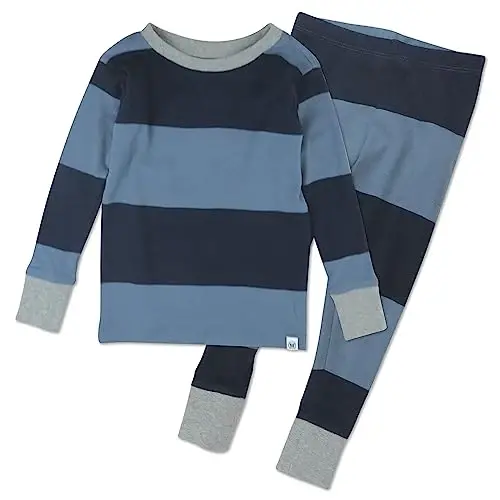 HonestBaby Boys Organic Cotton 2-Piece Snug Fit Pajama Set - 1