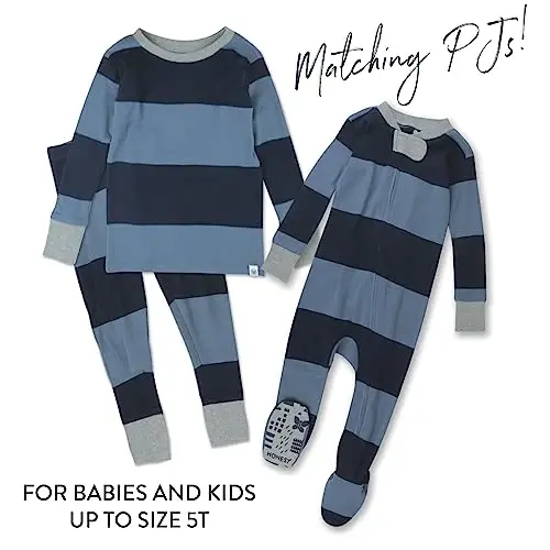 HonestBaby Boys Organic Cotton 2-Piece Snug Fit Pajama Set - 4