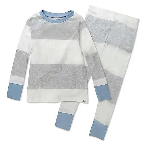 HonestBaby Boys Organic Cotton 2-Piece Snug Fit Pajama Set - 1