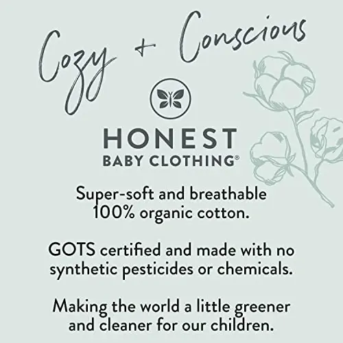HonestBaby Comfy Crew Sweatshirt with Pockets 100% Organic Cotton for Toddler, Baby Boys, Girls - 6