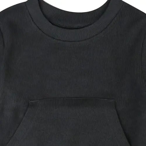 HonestBaby Comfy Crew cho'ntakli svitshot, 100% organik paxta, yosh bolalar, o'g'il bolalar, qizlar uchun - 4