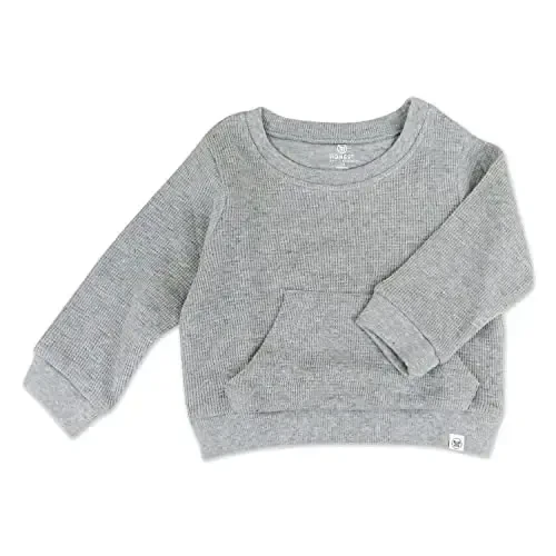 HonestBaby Comfy Crew Sweatshirt with Pockets 100% Organic Cotton for Toddler, Baby Boys, Girls - 2
