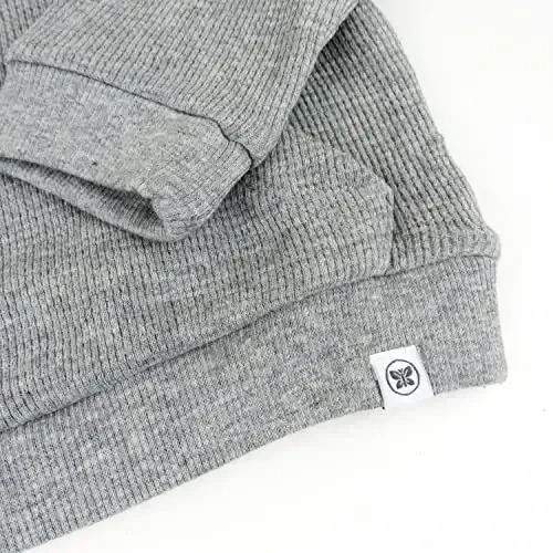 HonestBaby Comfy Crew Sweatshirt with Pockets 100% Organic Cotton for Toddler, Baby Boys, Girls, Gray Heather, 3-6 Months - 3