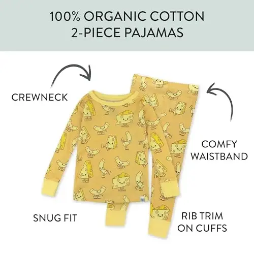 HonestBaby baby-boys 2-piece Pajamas Sleepwear Pjs 100% Organic Cotton for Baby, Toddler, Kids, Boy - 2