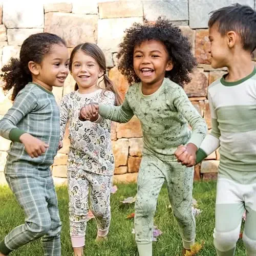 HonestBaby baby-boys 2-piece Pajamas Sleepwear Pjs 100% Organic Cotton for Baby, Toddler, Kids, Boy - 3