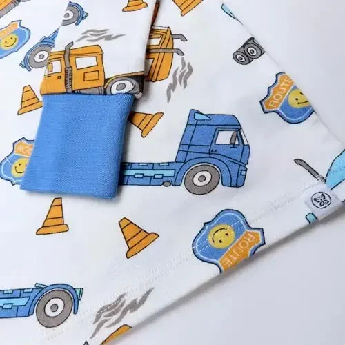 HonestBaby baby-boys 2-piece Pajamas Sleepwear Pjs 100% Organic Cotton for Baby, Toddler, Kids, Boy - 3