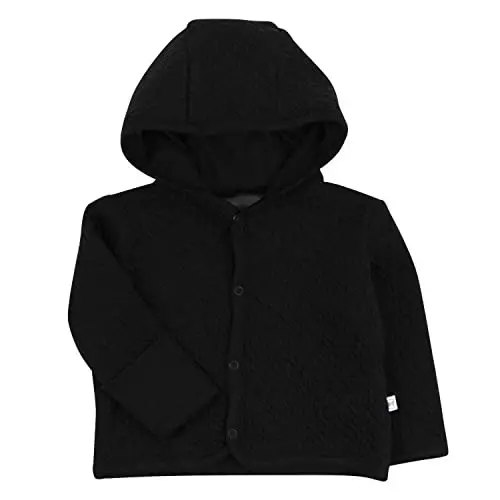 HonestBaby Matelasse Snap-Front Hooded Jacket Organic Cotton for Infant Unisex Baby Boys & Girls - 1