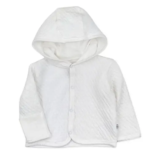 HonestBaby Matelasse Snap-Front Hooded Jacket Organic Cotton for Infant Unisex Baby Boys & Girls - 1