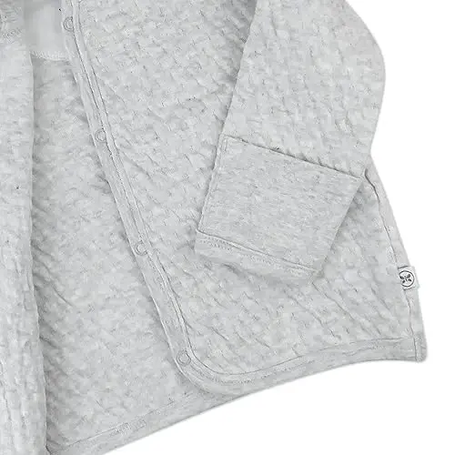 HonestBaby Matelasse Snap-Front Hooded Jacket Organic Cotton for Infant Unisex Baby Boys & Girls - HonestBaby (1)