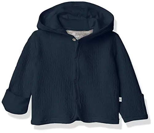 HonestBaby Matelasse Snap-Front Hooded Jacket Organic Cotton for Infant Unisex Baby Boys & Girls - 1