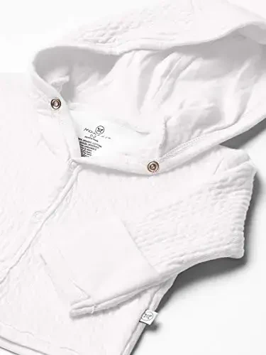 HonestBaby unisex-baby Matelasse Snap-front Hoodie 100% Organic Cotton Infant Baby Boys, Girls - 2